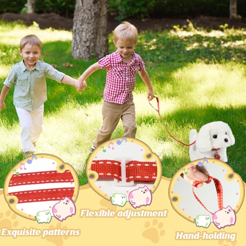 Plush Toys Walking Dog Toys that Can Walk, Bark and Wag Tail,Interactive Electronic Pet Toys Puppy with Leash,Easter Christmas Birthday Gift for Toddlers Kids - color: White Dog