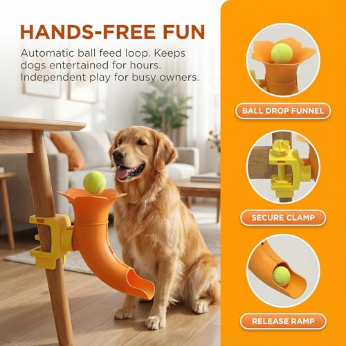 Automatic Dog Ball Launcher Toy, Adjustable Height