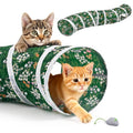 Glittme S-Shape Cat Tunnel, Foldable Cat Tunnels for Indoor Cats - color: Green Flowers