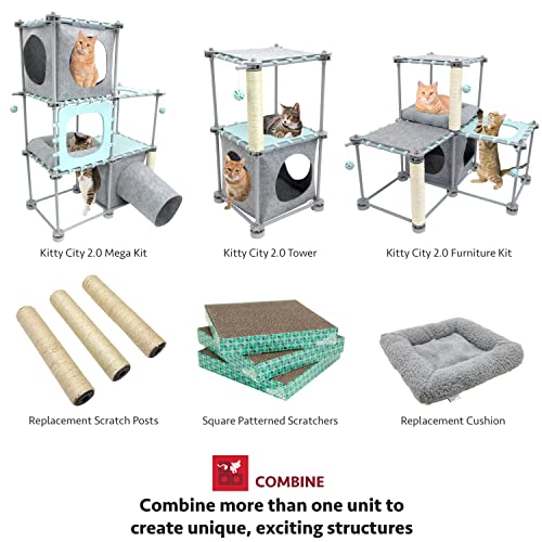 Kitty City Cat Furniture Accessories Cat Scratching Post Replacement and Only Compatible with Kitty City Playsets (Pack of 2) - color: E) 3-Pack Scratching Posts, size: 13.875 H x 2.625 W x 2.625 D (Pack of 2)