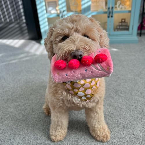 CHEWFFON Birthday Cake Snuffle Dog Toy, Enrichment Treat Hiding Puzzle - style: Strawberry Roll Cake