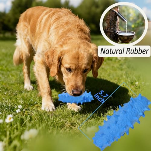 2 Pack Dog Chew Toys, Tough Puppy Teething Toys for Puppies, Soft Foaming Rubber Toys for Small Medium Breed (Blue)