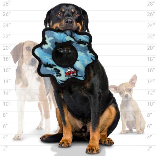 TUFFY® 2 Pack Ultimate Gear Ring Ultra Durable Plush Dog Toy - color: 2PK Blue Camo Gear Ring