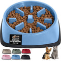 GORILLA GRIP® Patented Slow Feeder Dog and Cat Bowl, BPA Free, 1 Cup Blue - color: Light Blue, size: 1 Cup