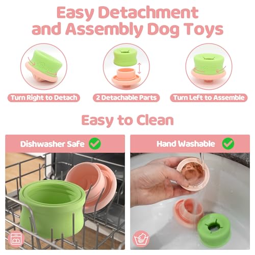 Puzzle Feeder Dog Puzzle Toys, Interactive Enrichment Dog Toys for Mental Stimulation, Slow Feeding, Treat Dispensing, and Freezable Fun to Keep Them Busy,Pink - color: Multicolour, size: Medium
