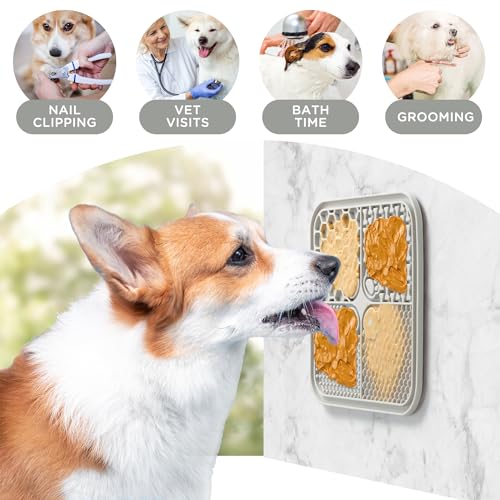 Dog Lick Mat,2Pack Dog Slow Feeder, Non-Slip Design Lick Mat for Dogs and Cats, Boredom and Anxiety Reducer,Suitable for Treats, Yogurt, Peanut Butter (Grey+Black) - color: Grey+Black