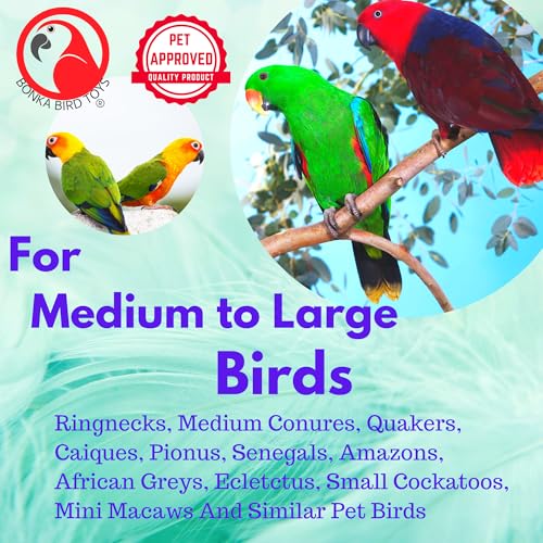Bonka Bird Toys 2920 Puzzle Cube Foot Talon Craft Part Durable Parrot Cage Toy, Amazon, African Grey, Conure, Ringneck, and Similar Breed Sizes