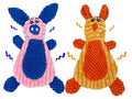 Comtim 2 Pack Durable Dog Chew Toys, Unstuffed Squeaky Dog Toys for Small Dogs and Puppies - size: Rabbit & Pig