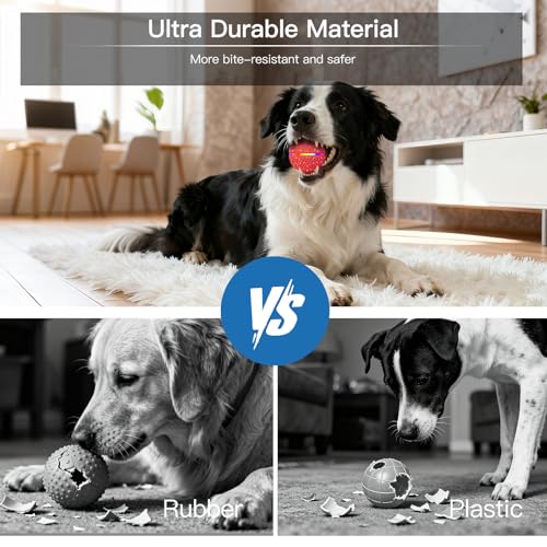 Interactive Smart Moving Dog Ball Toy, E-TPU for S/M Dogs - color: Red, size: 2.8 inches