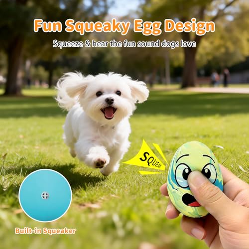 Squeaky Dog Toys for Puppy Small Dogs, 3 Pack Soft Latex Rubber Dog Chew Toys with Squeaker, Smile Face Dog Squeaky Balls for Interactive Play & Training - style: 3 Pack-B