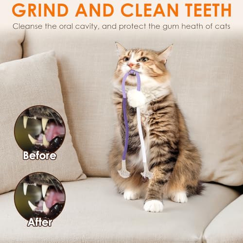 TINDTOP Cat Toys Chew Ropes, 3 Pack Interactive Cat Nip Kicker Toy - color: 3 Pack Ropes
