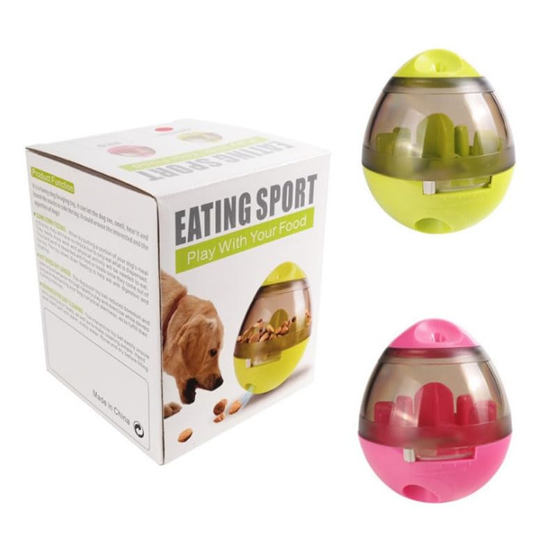 Interactive Dog Treat Toy Adjustable Treat Dispensing Ball Food Dispenser Tough Slow Feeder Puppy Enrichment Training Toy Pet Interactive Chase Toys for Small Medium Dogs Gift for Pets (Red) - color: Red