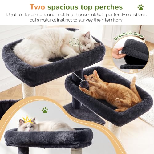 Globlazer 79in Heavy Duty Cat Tree for Large Cats, S79, Dark Grey - color: Dark Grey