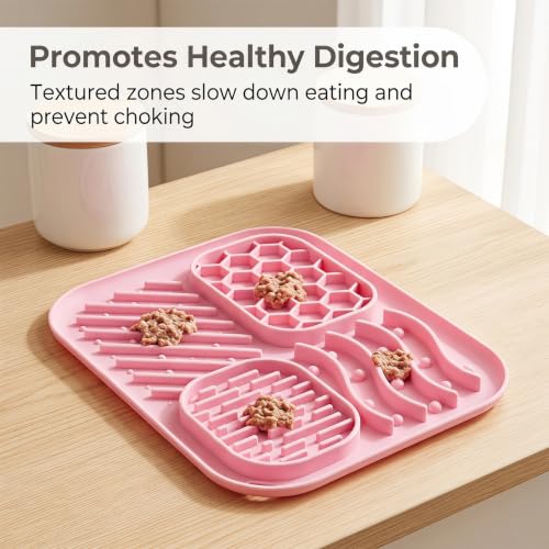 4-Piece Slow Feeder Cat Bowl Set, Lick mat for Cats