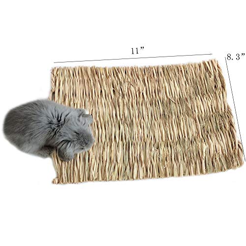 Hamiledyi Grass Mat Woven Bed Mat for Small Animal Bunny Bedding(Pack of 3)