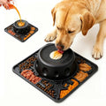 Dog Licking Slow Feeder Bowl with Rolling Ball Anti-Gulping, 2 in 1 Dog Non-Slip Lick Mat, Edible Silicone for Wet Food, Yogurt, Bone Broth, Nutrient Solution Black - color: Black, size: Single
