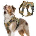 rabbitgoo Tactical Dog Harness for Medium, No Pull Military Service Vest - color: Brown camo, size: Medium