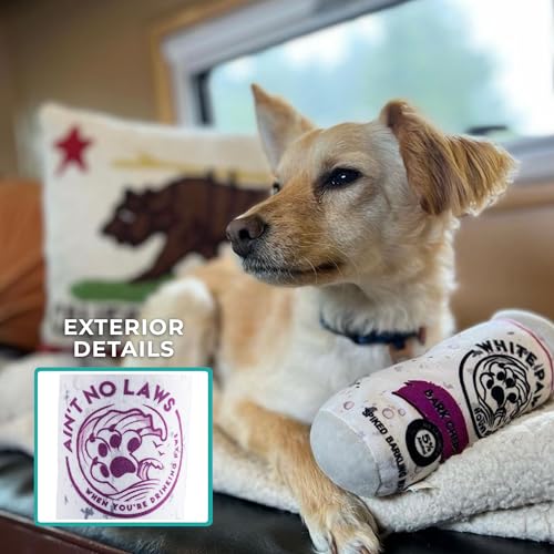 Haute Diggity Dog White Paw Can Plush Dog Toy, Drink Parody Chew Toys - color: WP - Bark Cherry (White, Purple, Black), size: One Size