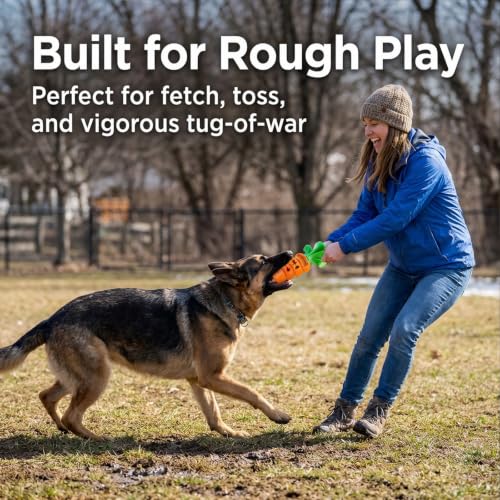 Aggressive Chewer Dog Toys, Durable Carrot Teeth Cleaning Toy