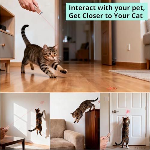 TBTeek Cat Toy, with Metal Case, 2 Pieces, 7 Adjustable Pattern(Rose Gold) - color: Rose gold