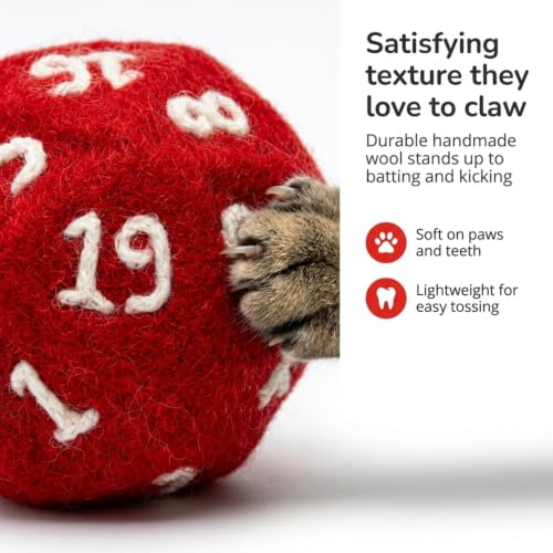 Glaciart One Wool Felt Dice Cat Toy with Catnip for Indoor Cats - color: Dice (2pcs)