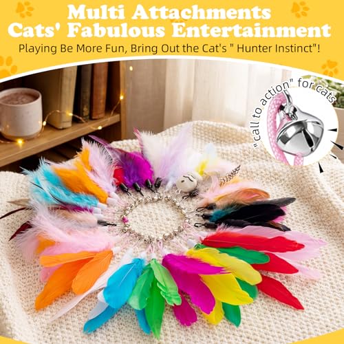 Leitee 40 Pcs Cat Toys Bulk, Feather Interactive for Indoor Cats