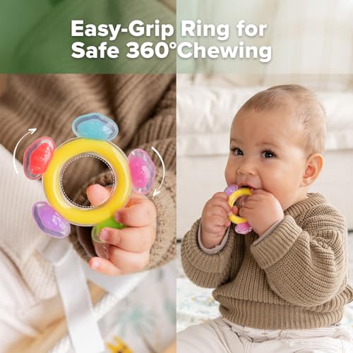 Haakaa Silicone Ferris Wheel Teether, Freezable Teething Ring for Babies