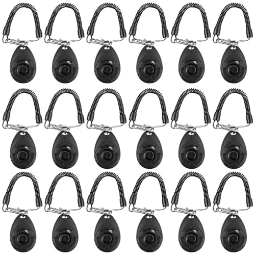 Frienda 18 Pcs Dog Training Clicker with Wrist Strap for Pets, Black - color: Black