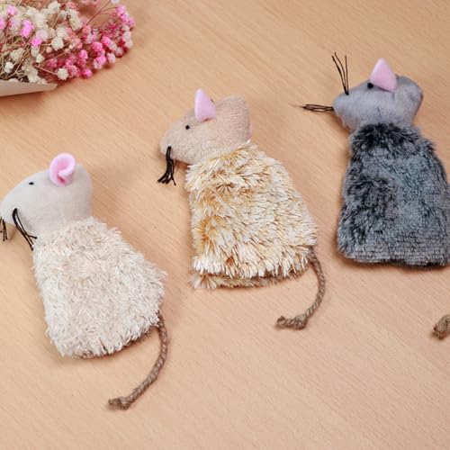 Ipetboom Plush Cat Toy with Realistic Movement 3pcs Plush for Cats - color: 3pcs
