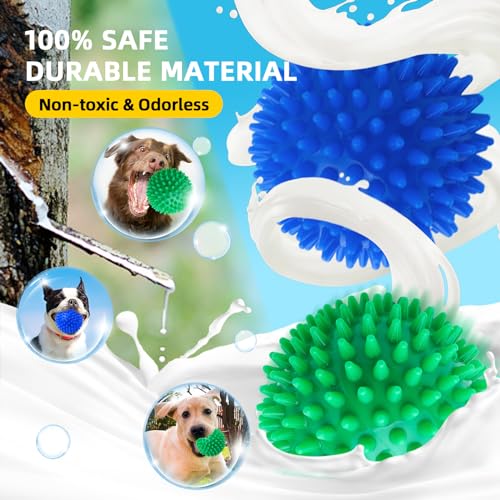 SHARLOVY 4.5'' Squeaky Dog Toy Balls for Large Breeds,Durable Spiky Ball - size: XL Large Set of 2