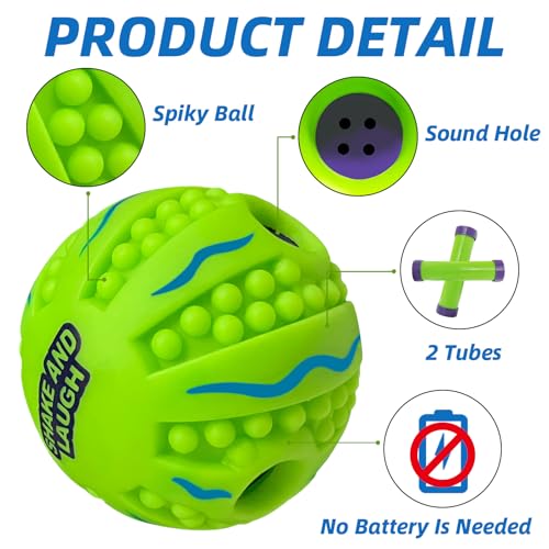 Spiky Interactive Dog Toys Ball, Wave, M, 3.46 in (8.8 cm) - color: Spiky, Wave, size: M 3.46 in (8.8 cm)