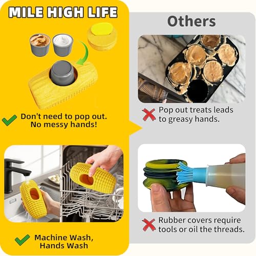 Mile High Life Dog Frozen Treat Toys, Interactive Dog Lick Toys with Dual Frozen Molds, Indestructible Aggressive Chew Toys to Keep Them Busy, Food Grade-Easy to Clean-Reduce Anxiety-Safe Chewing