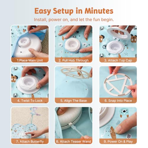 Interactive Cat Toys, Automatic Hide and Seek Feather Toy for Indoor Cats