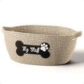 Dog Toy Basket, 100% Cotton Rope, Chew Proof, Sturdy Reinforced Handles