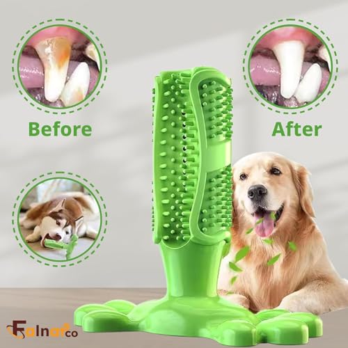 Dog Chew Toy Toothbrush Stick for Aggressive Chewers, Interactive Dog Toy - color: Green, size: L