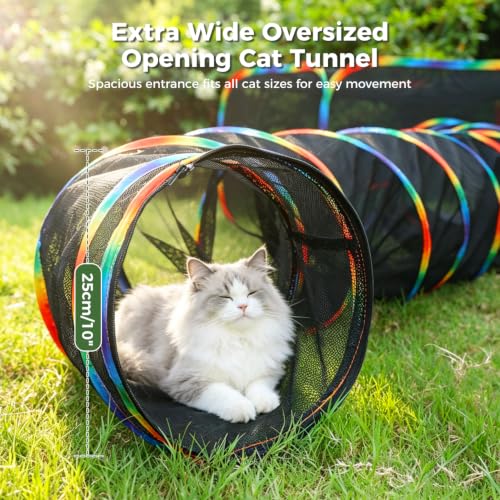 PAWZ Road Outdoor Cat Tunnel Portable Catio 2 in 1 Cat Tent & Play Tunnel - size: M
