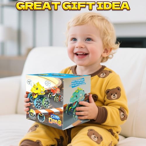 Intoypad Red Chomping Dino Monster Truck Toy – Press and Go Car Truck - color: Red