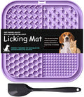 Licking Mat for Dogs & Cats with Suction Cups, 1 Pack Square Dog Slow Feeder Lick Pat for Anxiety Relief & Boredom, Dog Toys to Keep Them Busy, Pets Bathing Training Grooming Mat 7.8 * 7.8inches - color: 1Pack-Purple