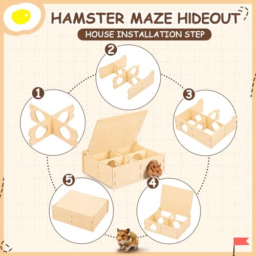 BreezeHug 4 Pcs Hamster Cage Accessories Hamster Platform Toy, Enclosure - style: Enclosure