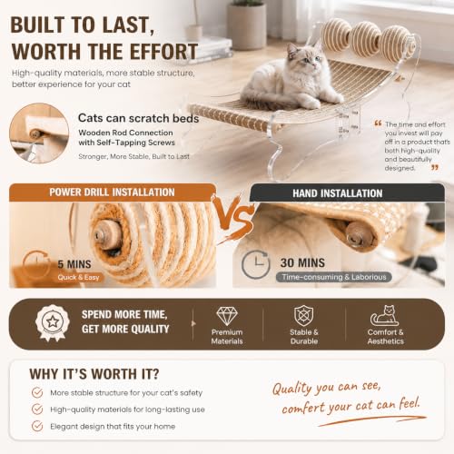Acrylic Cat Scratcher Bed, Sisal Cat Scratching Board Recliner