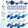 Gemscream 46 Pcs Cat Toys Set Interactive Cute Cat Indoor Toys, Blue - color: blue