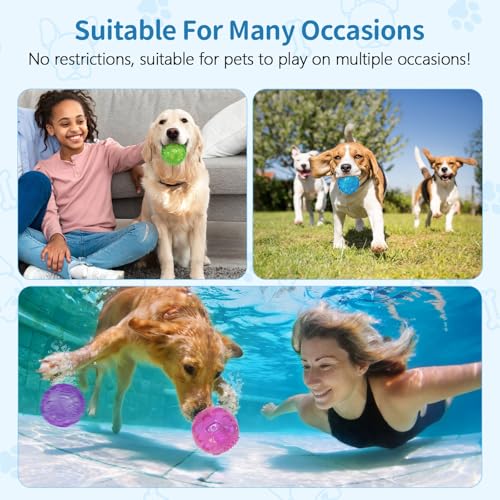 RICHIE Ultra Durable Squeaky Dog Balls 3 Inch for Large Medium Dogs, Tough Chew Toys for Aggressive Chewers, Floating Fetch Balls for Pool Play, Teeth Cleaning Dog Toys 2 Pack Red + Red - color: Red + Red