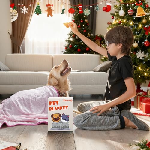 Stuffed Premium Soft Dog Blanket, with Flannel Pink Cute Paw Print, Cat Blanket Puppy Supplies Dog Products Stuff Essentials(Pink 32x40 inches) - color: Pink, size: M(32x40")