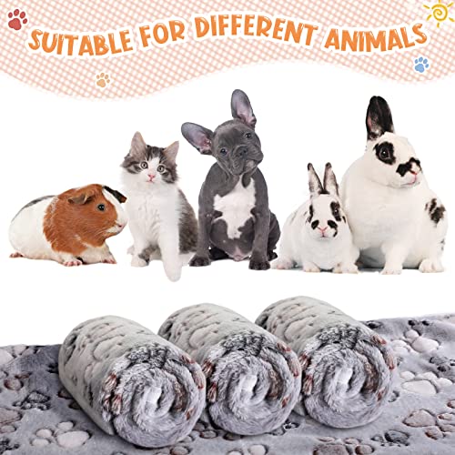 Tatuo 4 Pcs Fleece Dog Blankets for Puppy Cat, Gray, 41 x 30 in, Paw - color: Gray, size: 41 x 30 in