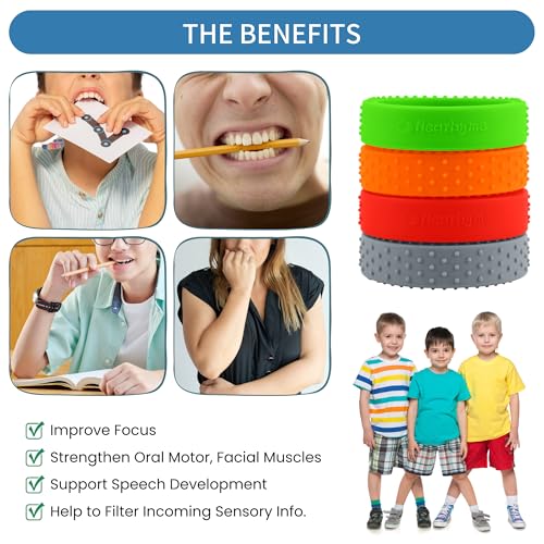 Chewy Bracelet, Sensory Silicone Toys, Oral Motor Aids Sensory Chew Bracelet for Kids with Austim, ADHD, Anxiety or Special Needs