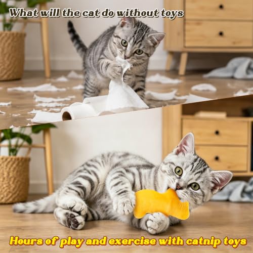 8Pcs Dino Nuggets Catnip Toys for Cat, Interactive Catmint Cat Toy Gift - style: Dino Nuggets (8 pieces)