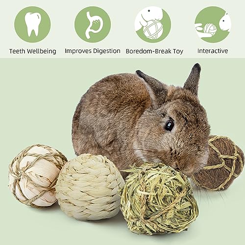 andwe Small Animals Play Balls Rolling Chew Toys, Pack of 4 - size: Pack of 4