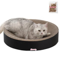 CSR1010H Nelson 20.13" Modern Cardboard Round Bowl Cat Scratcher with Catnip, Ink - color: Black