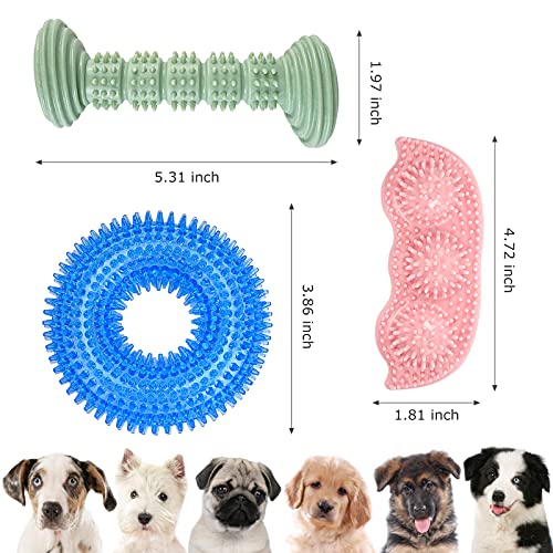 Dog Chew Toys for Puppy Teething, 3Pack 2-8 Months Puppies Teething Toys Soft & Durable Puppy Toys for Cleaning Teeth and Protects Oral Health Both Small Dogs & Medium Dog Suitable (3 Pack) - color: 3 PACK