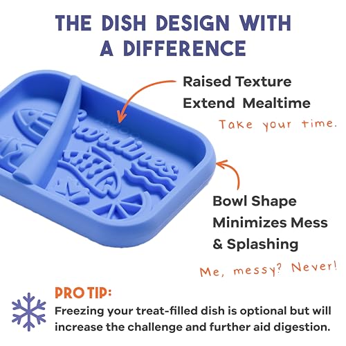 Sardina - Silicone Lick Mat + Slow Feeder for Cats & Small Dogs (Cobalt) - color: Cobalt